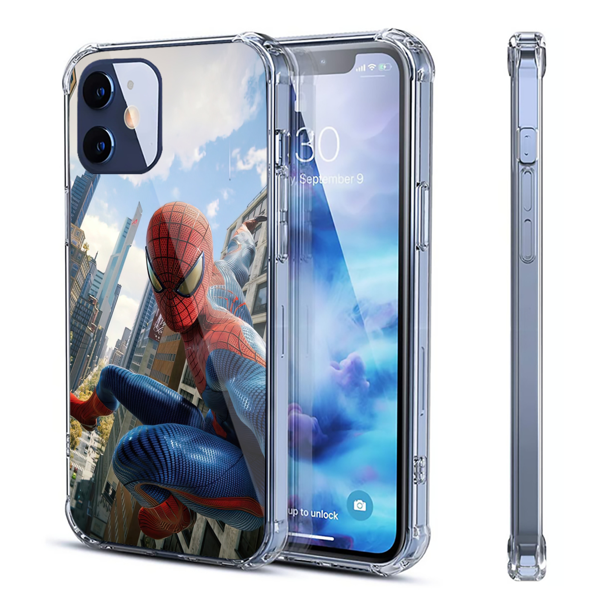 （画像用） Spider Man スパイダーマン 【iPhone 12シリーズ対応】透明スマホケース（クリアソフトケース）